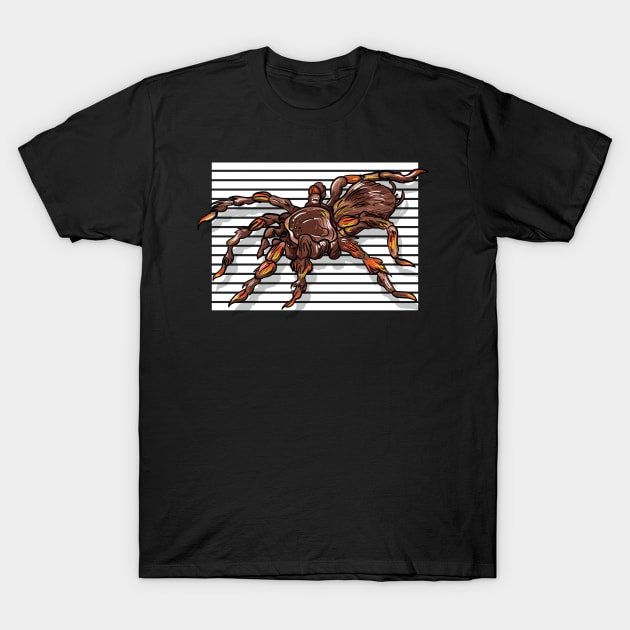 Tarantula Lines T-Shirt by LetsBeginDesigns